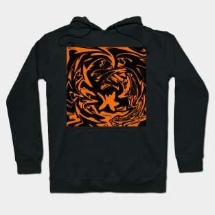 Black & Orange Liquid Texture Hoodie